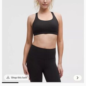 Lululemon black energy bra B-D Cups; medium support